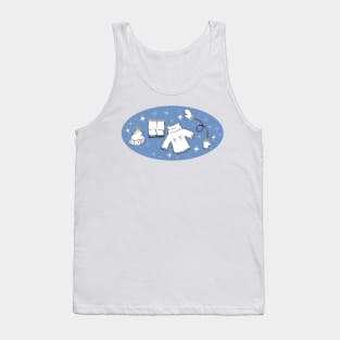 Winter weather snow lover cartoon illustration Tank Top